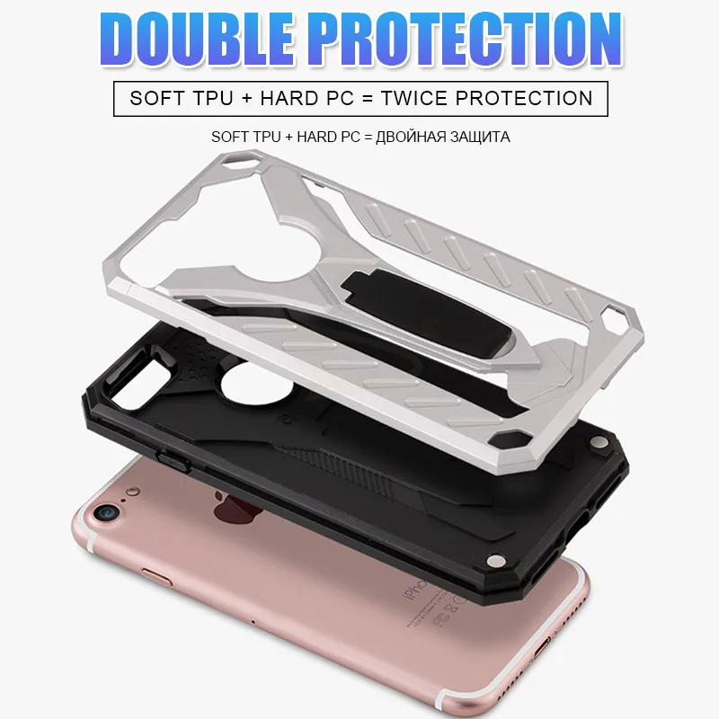 Роскошный противоударный бронированный чехол для IPhone 8 7 6 6s Plus XR XS Max X бампер