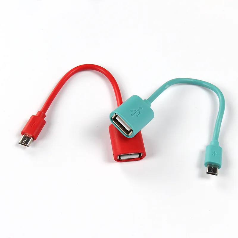 Протестированный цветной хост микро USB к USB Мини OTG кабель адаптер для samsung Xiaomi htc LG Android телефон для флеш-накопителя глянцевый