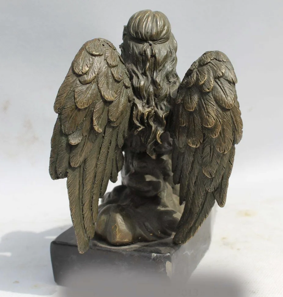 7 &quotскульптура Западное искусство бронза Мрамор Для женщин колокол Angel игры Пипа