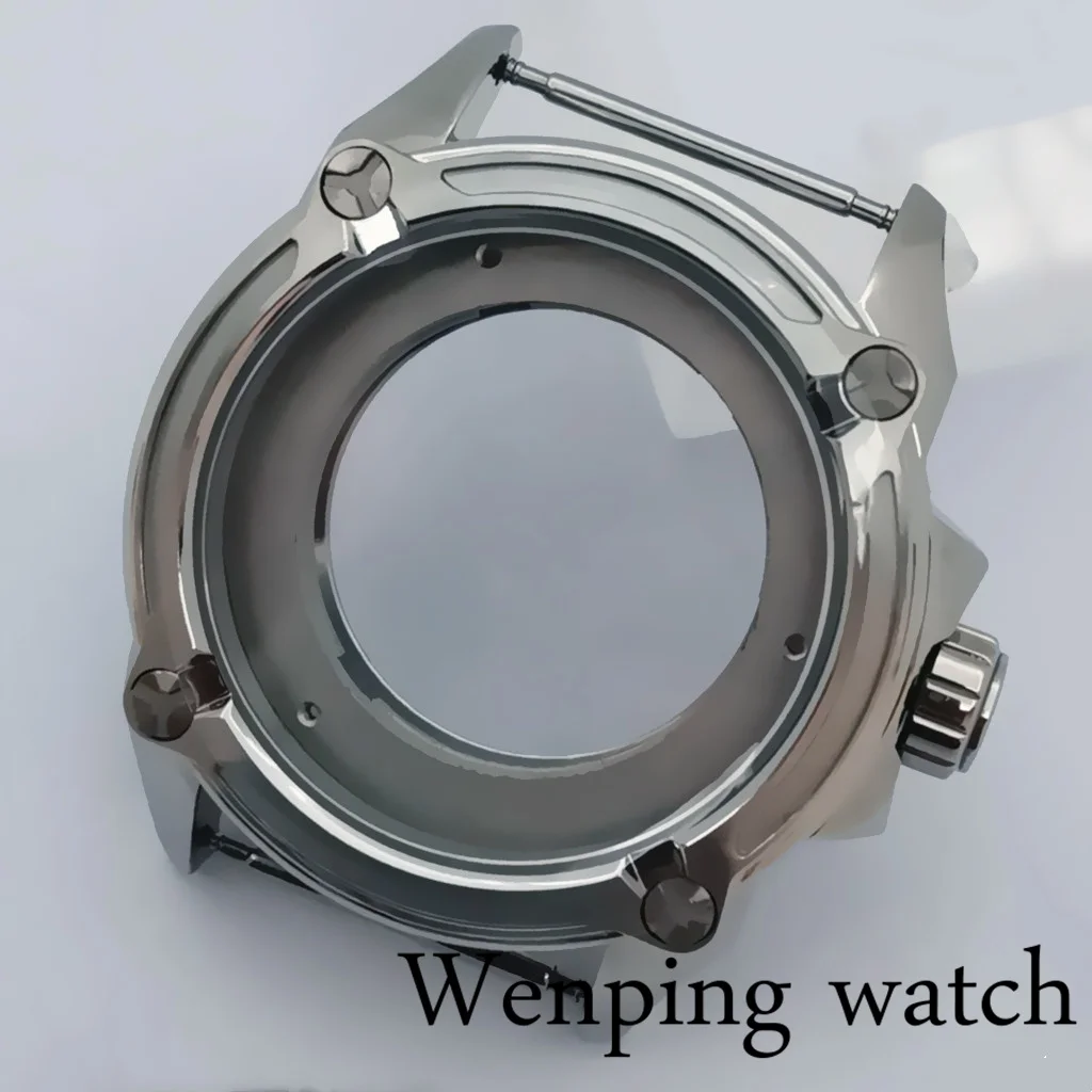 

44mm Silver Case Solid 316L Stainless Steel Fit ETA 2836 Miyota 8215 8205 821A MingZhu 2813 Movement Watch Assembly Accessories
