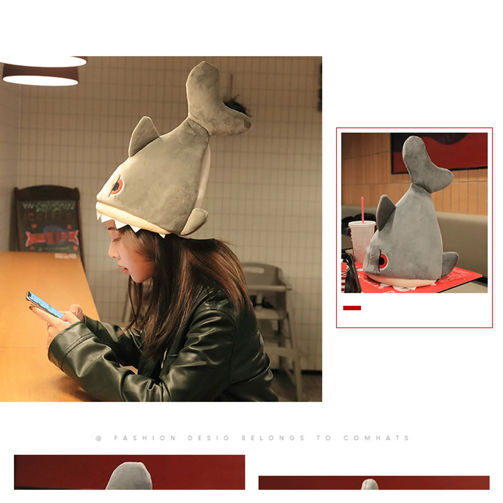 

Kawaii Funny Hats Toy Animal Hat Costume Shark Hat Animal Theme Party Shark Stuffed Toys Hat Free Shipping Jouet Enfant 2021