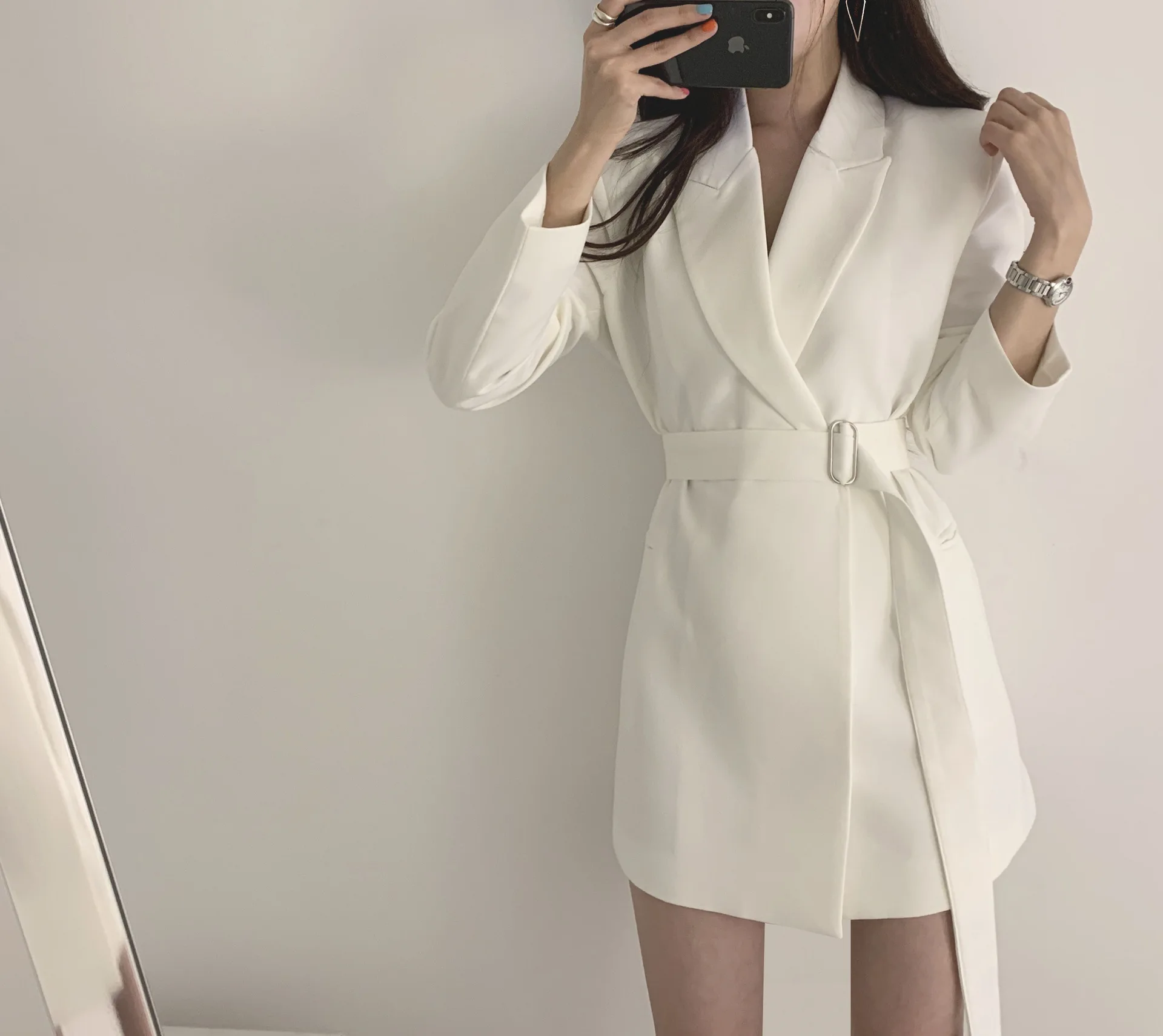 

2021 Sale Full Trench Coat South Korea Spring And Autumn New Complex Ancient Korean Casual Loose Mid-length Suit Women