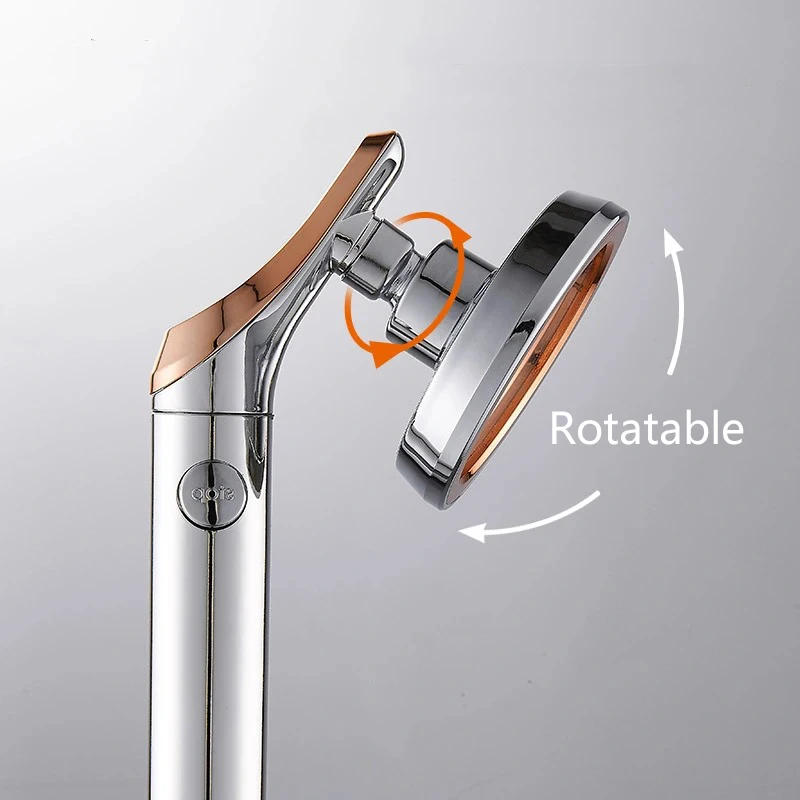 Shower Head Bathroom Rotating High Pressure Water Saving Handheld Adjustable Stop Button Rain Heads | Обустройство дома