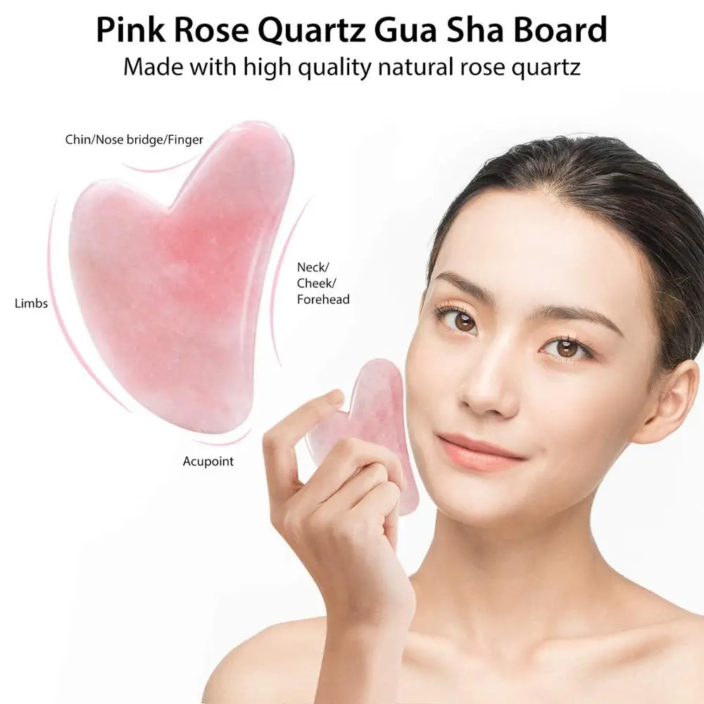 

Slimming Massager For Face Natural Rose Jade Roller Gouache Scraper Massage Roller Skin Tool Massage Pink Face Roller