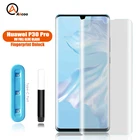 Akcoo закаленное стекло для Huawei P30 Pro, Защитная пленка для экрана, жидкая УФ-пленка с полным клеем, P30 lite, стеклянная пленка с олеофобным покрытием