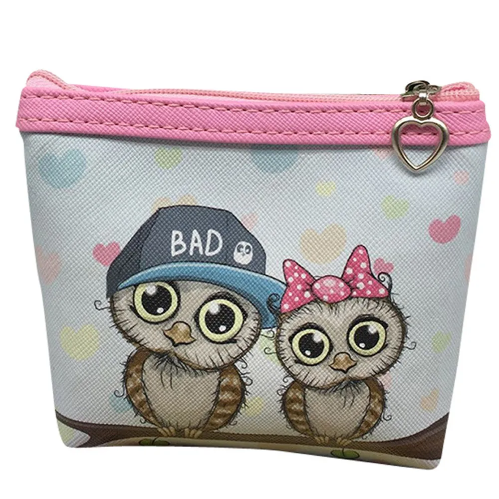 Женский кошелек для монет с рисунком совы Модный милый удостоверения личности