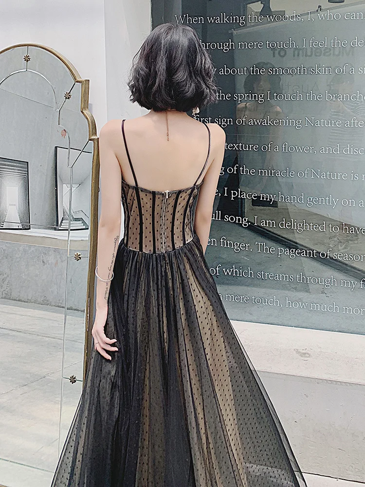 

Black evening dress women's 2021 new summer temperament banquet president's party can wear dress at ordinary times