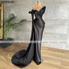 Новый дизайн 2021, Длинное Черное вечернее платье с длинным рукавом и высоким разрезом, прозрачные сексуальные платья для особых случаев для женщин, большие размеры