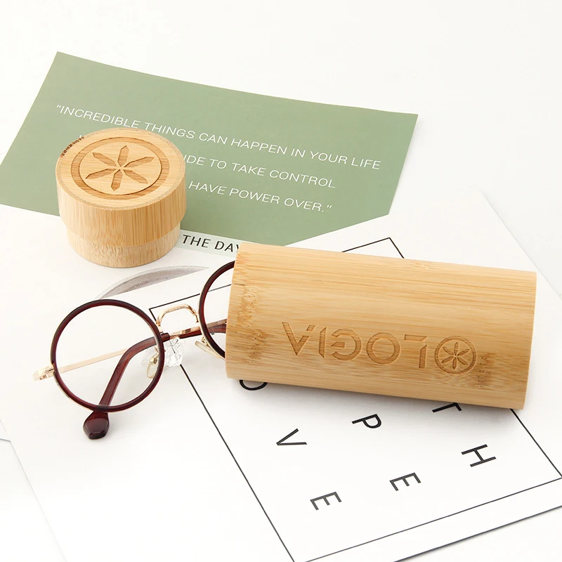 

Цилиндрическая деревянная коробка для солнцезащитных очков с логотипом на заказ, Бамбуковая деревянная дешевая упаковочная коробка, футля...