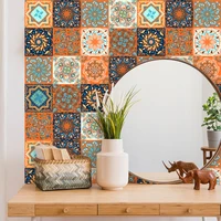 color mandala crystal hard film tile wall stickers home decoration for kitchen bathroom art decals peel stick vinyl wallpaper