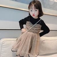 fashion chinese style children dress 1 6 years fake 2pcs ball gown girl autumn clothes kids cute one piece spring wear