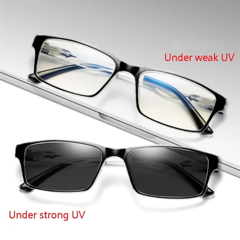 

Sun Photochromic Blue Light Blocking Driving Goggles Men Transparent Black Frame Chameleon Optical Eyeglasses Women