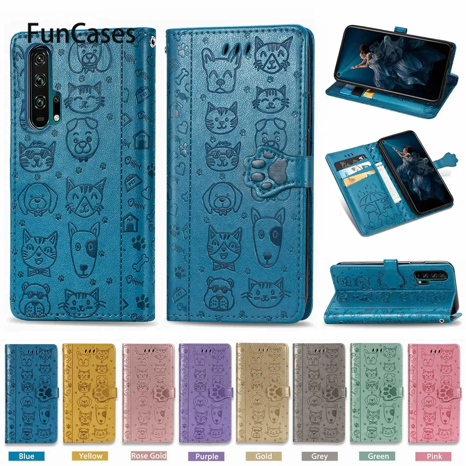 Одноцветные телефонные чехлы для etui Huawei Honor 20 Lite чехол бумажник с откидной