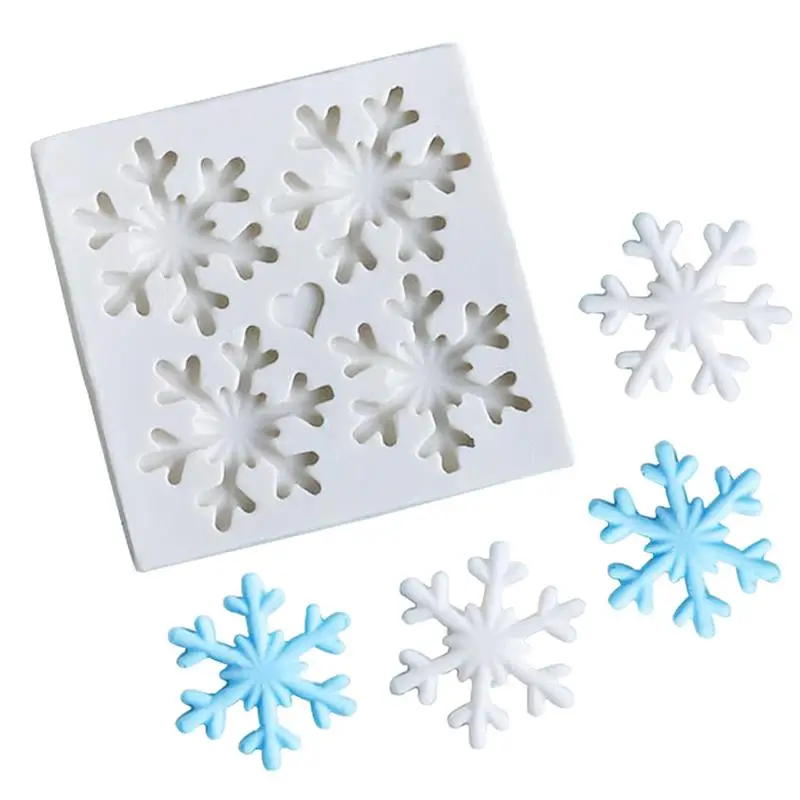 

Christmas Justdolife Fondant Mold DIY Snowflake Silicone Chocolate Baking Mold Candy Jelly Decorating Mould For Merry Christmas