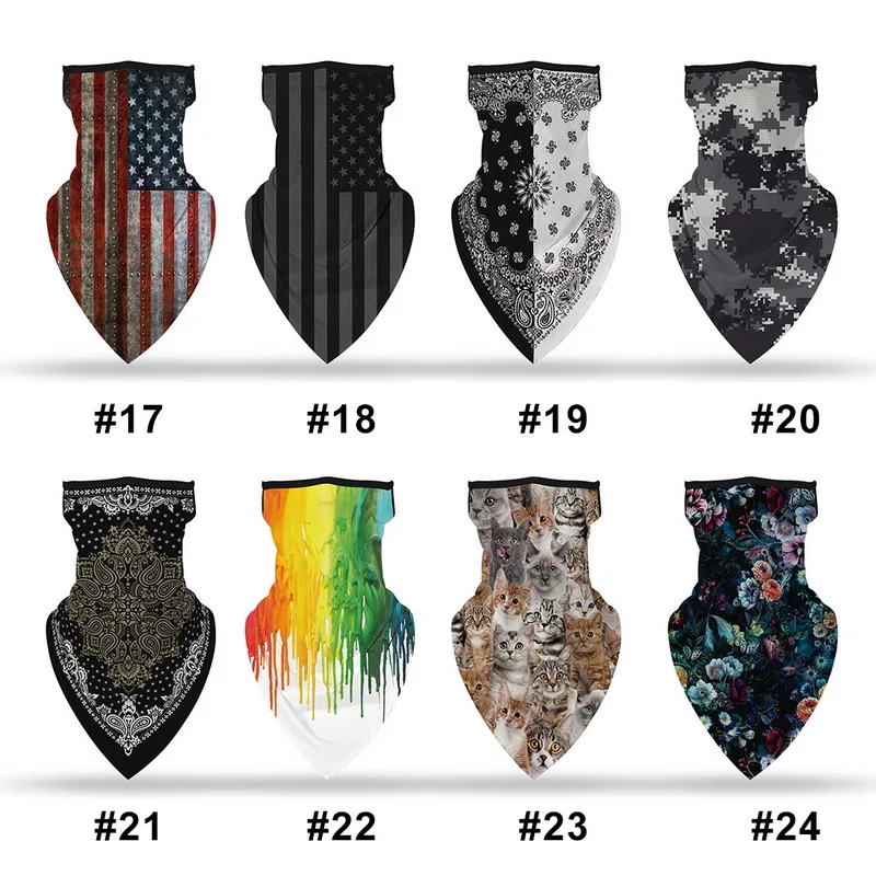 

Cycling Motorcycle Face Cover Scarf Outdoor Print Seamless Ear Hook Sports Magic Scarf Neck Tube Face Riding Hiking Scarves Drop