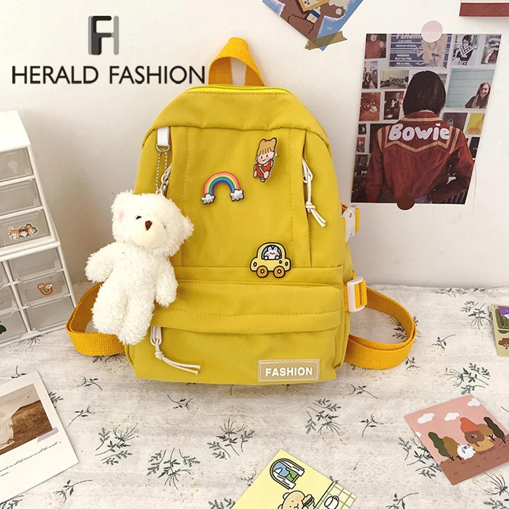 

Women Canvas Backpacks Girls School Bag Rucksack For Ladies Yellow Black Travel Fashion Bagpack Backpack Bolsas Mochila Mujer