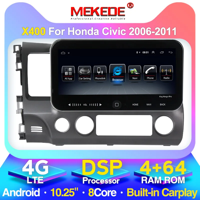 MEKEDE Android Восьмиядерный Автомобильный DVD плеер для Honda Civic 2006 2009 2010 2011 мультимедиа