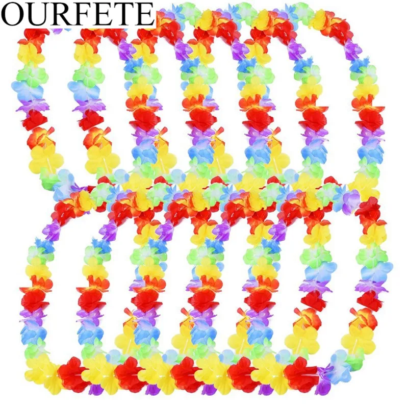 10 шт. Гавайский цветок леев гирлянды Цепочки и ожерелья нарядное платье бассейн