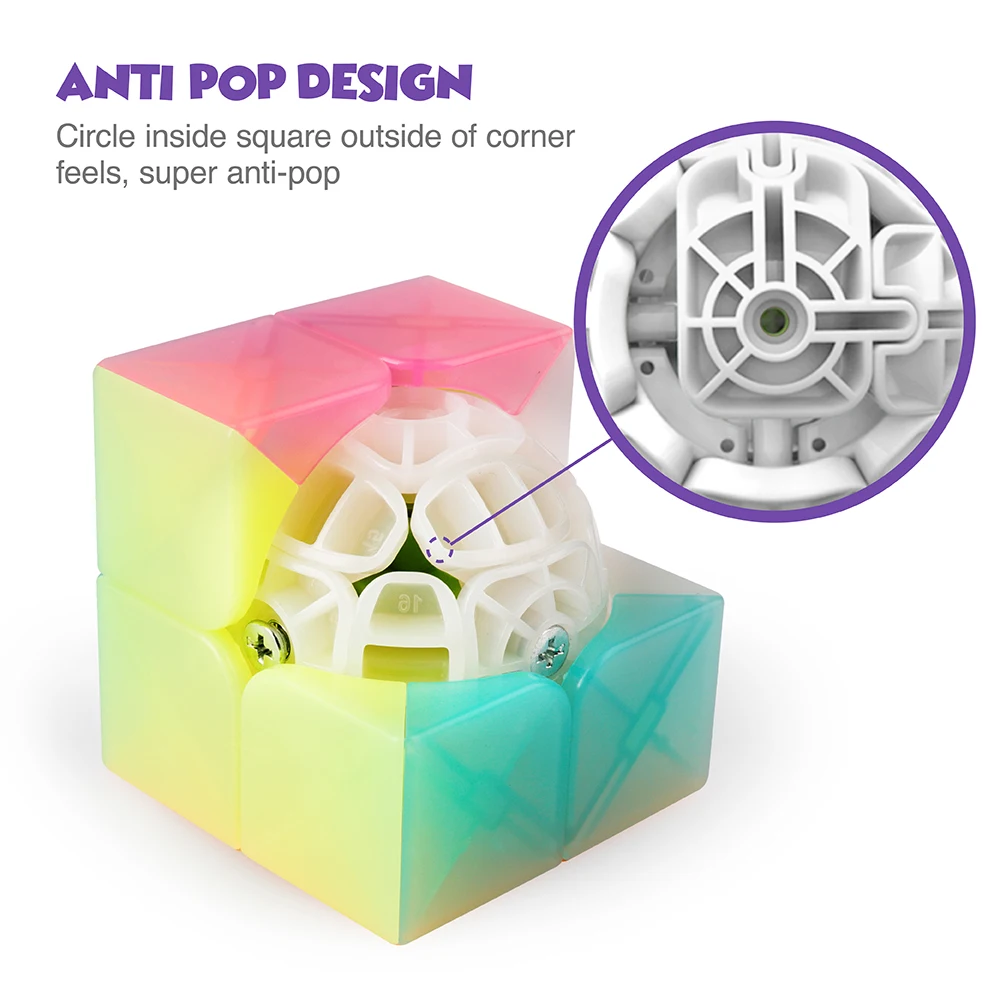 D-FantiX Qiyi Qidi S 2x2 скоростной кубик Stickerless 2x2x2 Jelly Cube головоломка для детей