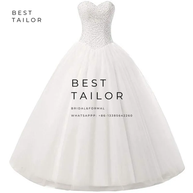 Бальное платье выпускные платья 2021 белые с тяжелыми бусинами милое Тюлевое