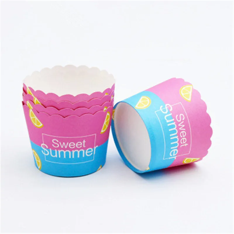 50 шт. милые летние Кексовые бумажные подложки для кексов Подложка капкейков