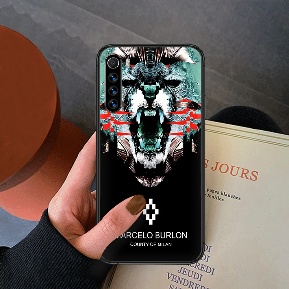 

Marcelo Burlone Luxury Brand Phone Case For Xiaomi Redmi Note 7 8 8T 9 9S 4X 7 7A 9A K30 Pro Ultra black Prime Silicone Cover
