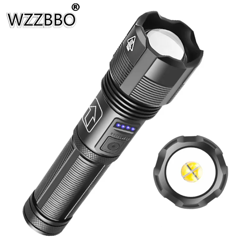 

Super Bright 4 Core XHP50 P70 Flashlight Zoom Power Display USB Rechargeable Flashlight