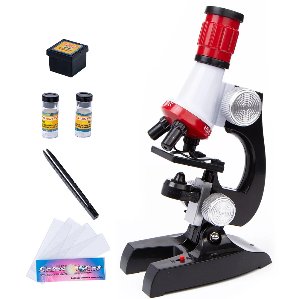 

Kids Educational Microscope Kit Science Lab LED 100-1200X Toy Home School Interest Cultivation Child Boys Birthday Gift Present