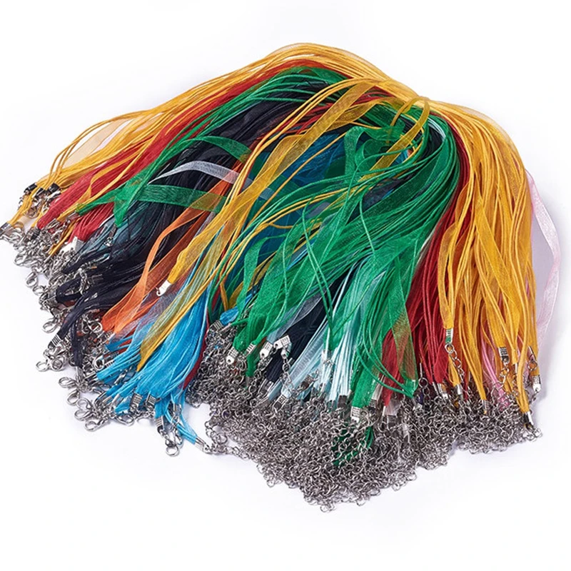 100 шт. регулируемая лента из органзы вощеный шнур нить Цепочки и ожерелья делая