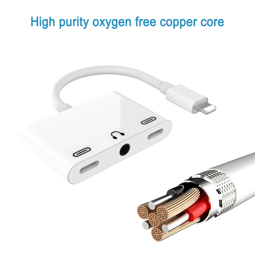 Адаптер освещения к 3 5 мм разъемам в 1 аудио и зарядный разветвитель для телефона