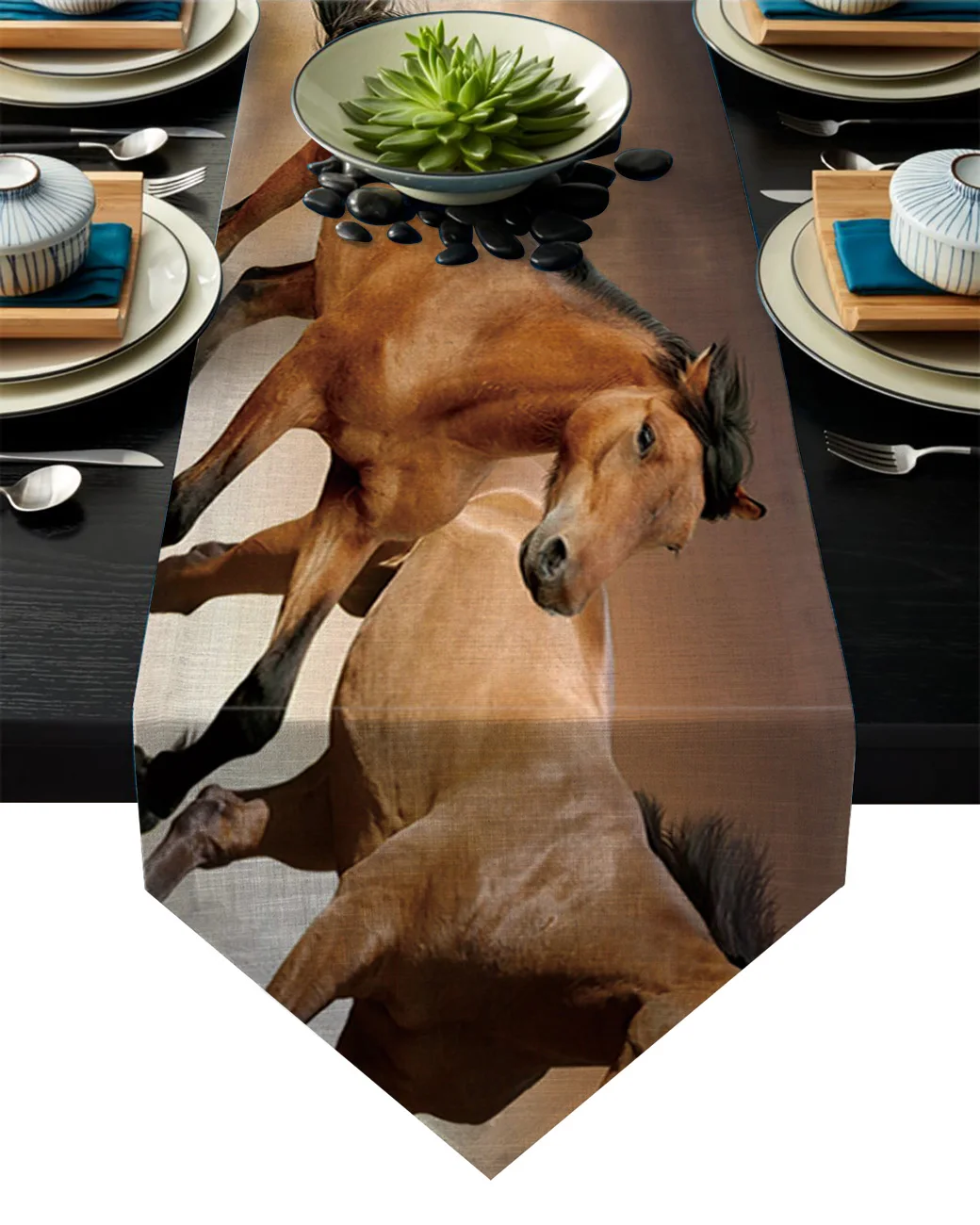 Коричневая искусственная настольная дорожка современный кухонный декор