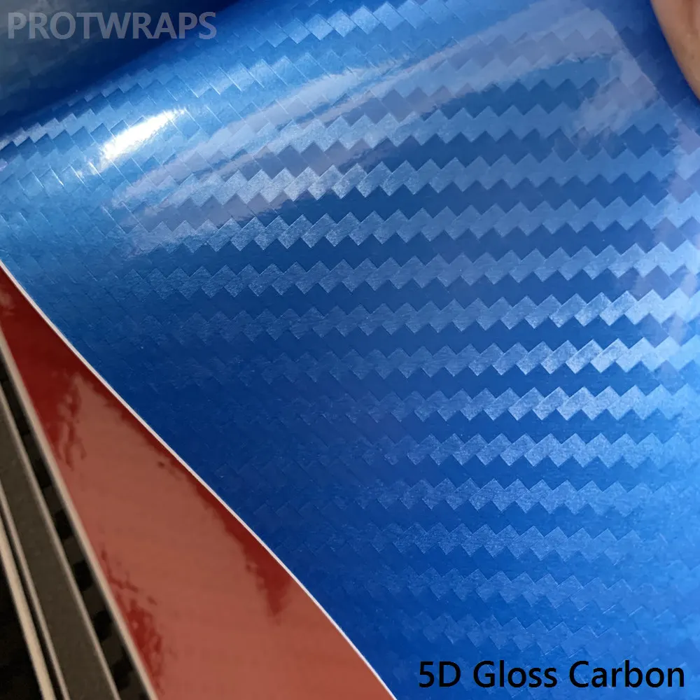 Blue Gloss 5D Carbon Fiber Vinyl Shiny stickers Film for car wrap covering Air release PROTWRAPS size 1.52x18m/Roll | Автомобили и