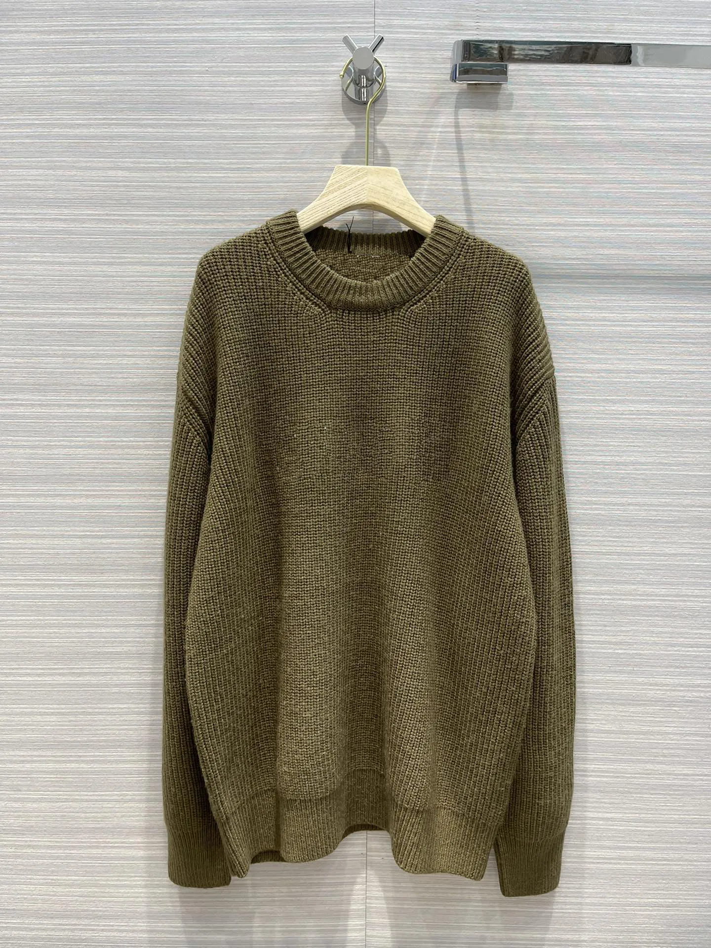 

Solid Knitted Pullovers Sweaters Women High-end Brand O-neck Long Sleeve Loose Pullovers Top Quality 75% Wool Pullovers Sweaters