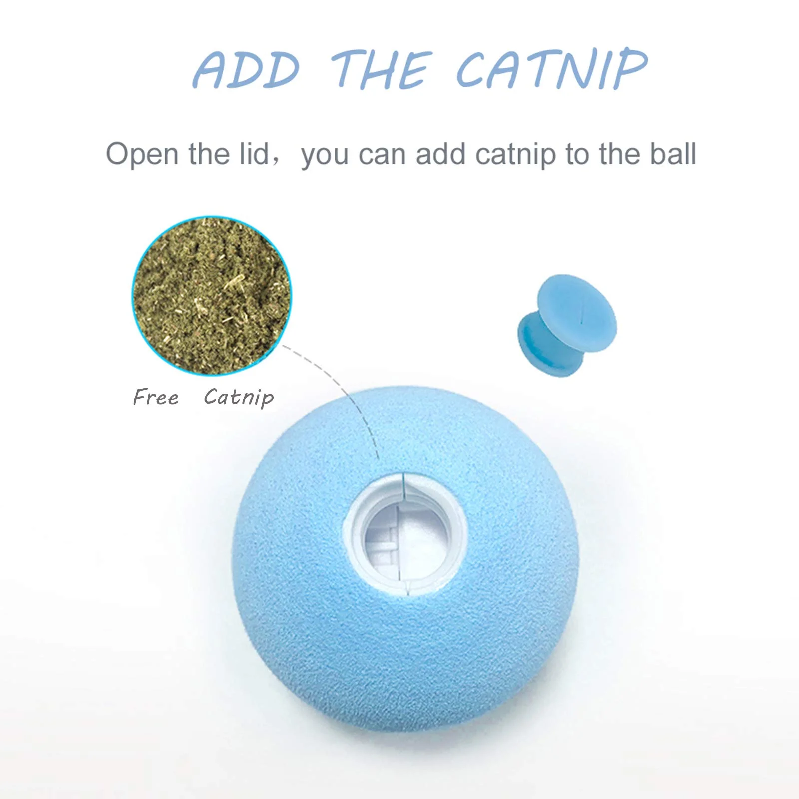 

Cat Squeaky Ball Toy Simulation of Automatic Smart Animal Sound Interactive Gravity Ball Catnip Toys for Kitten Kitty Playing