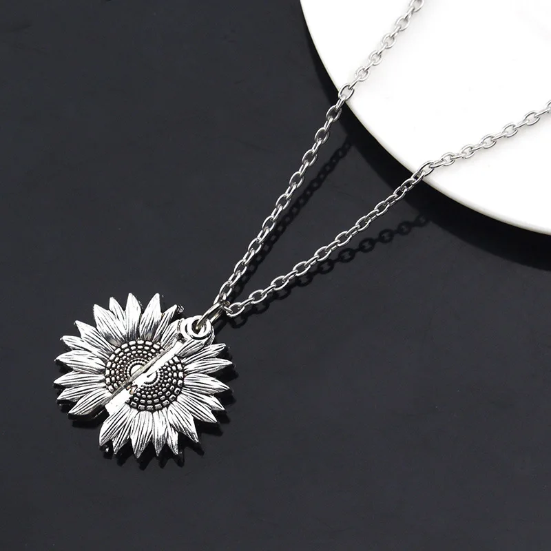 Винтажное ожерелье из подсолнечника Женская Золотая цепочка чокер на заказ You Are