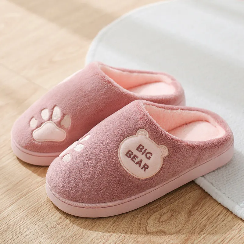 Женские тапочки домашние зимние на толстой плоской подошве с нескользящей