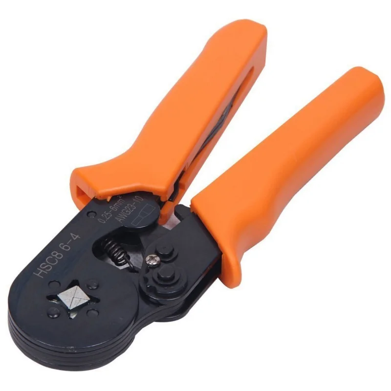 

Adjusting Ratcheting Square Ferrule Wire Cable Crimper Plier Crimping Crimp Tool AWG23-10 Orange