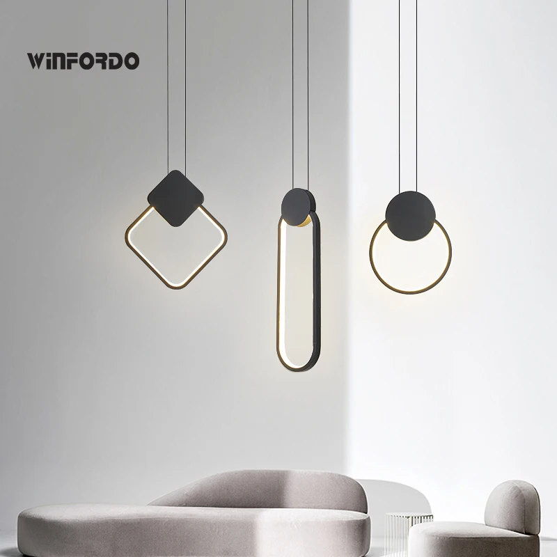 Современная черная/Белая светодиодная люстра алюминиевый подвесной светильник