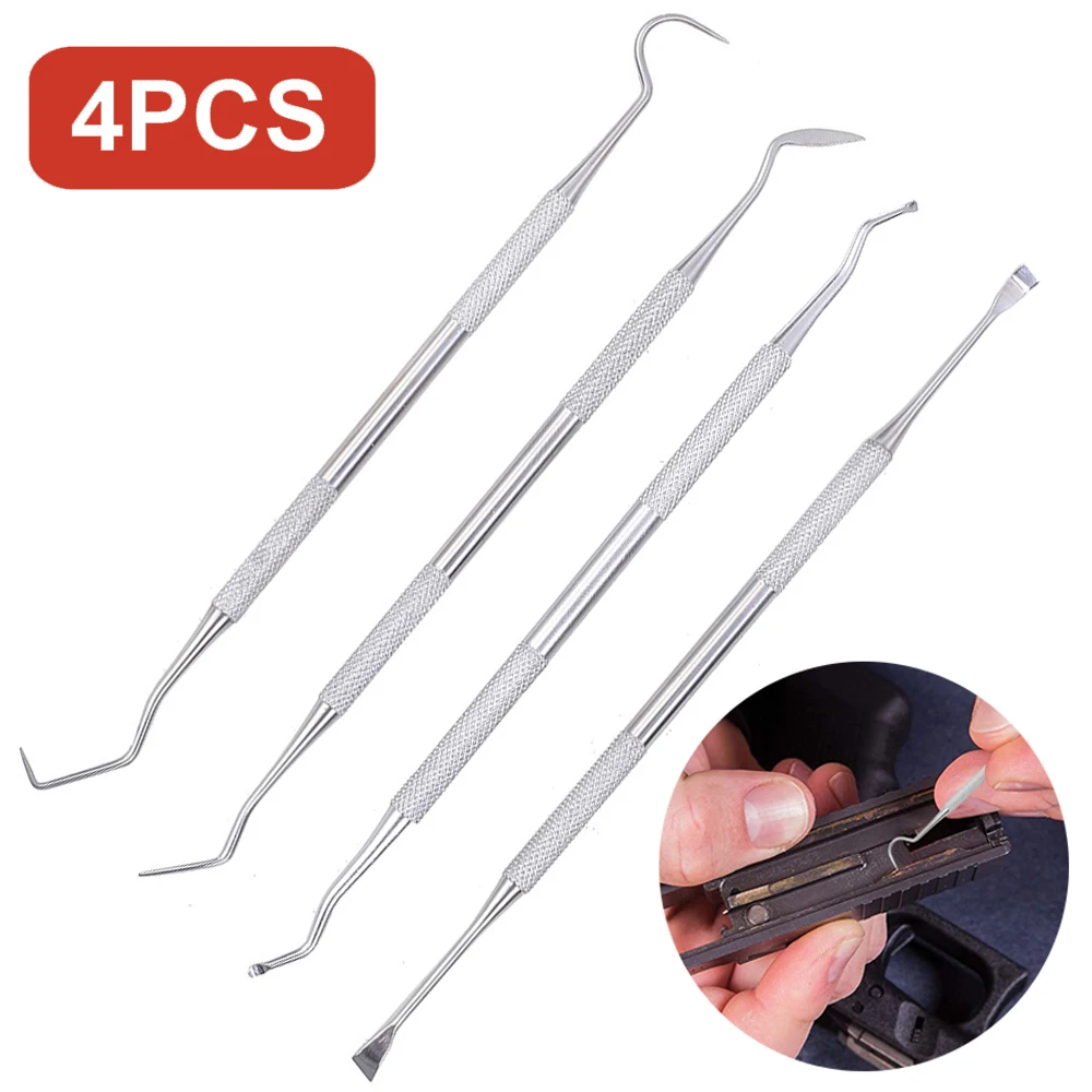 

4PCS Airsoft Gun Cleaning Tool Stainless Steel Pick Set Tactical Rifle Pistol Gun Double-end Tool Professional Cleaning Set