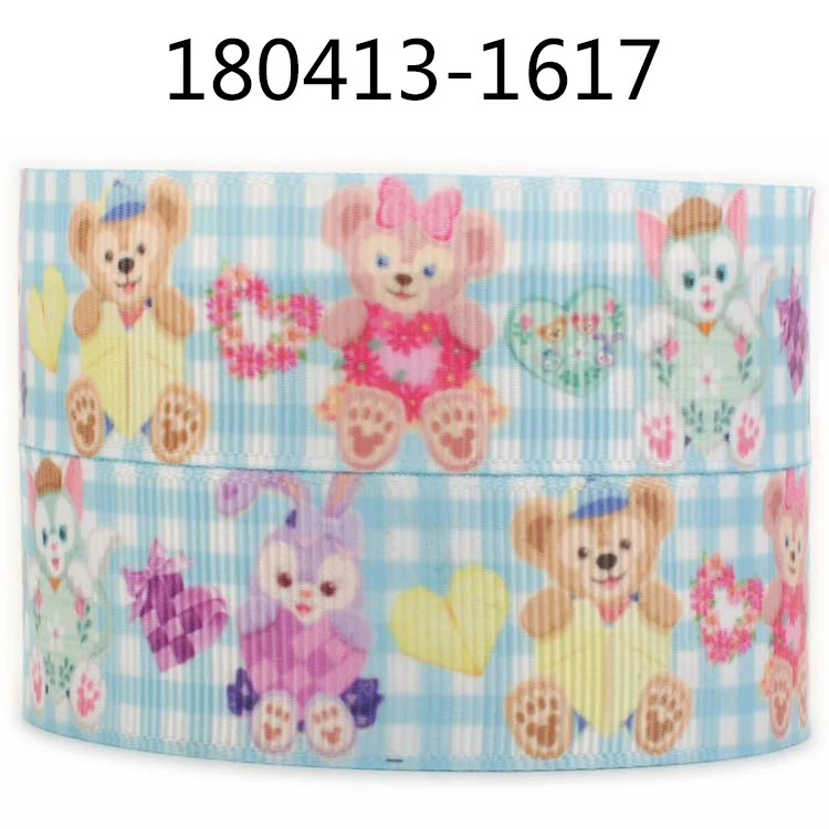 Winsome 16 мм-75 мм 50 ярдов милый медведь мультфильм лента с узором Grosgrain FOE | Дом и сад