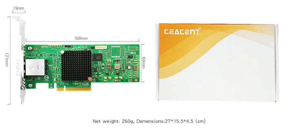 CEACENT AS3008R 9311-8I 12 ГБ/сек. SAS/SATA Управление карты PCIe3.0 X8 чипсет LSI 3008 Hostraid0/1/1E 8 портов 2*8643