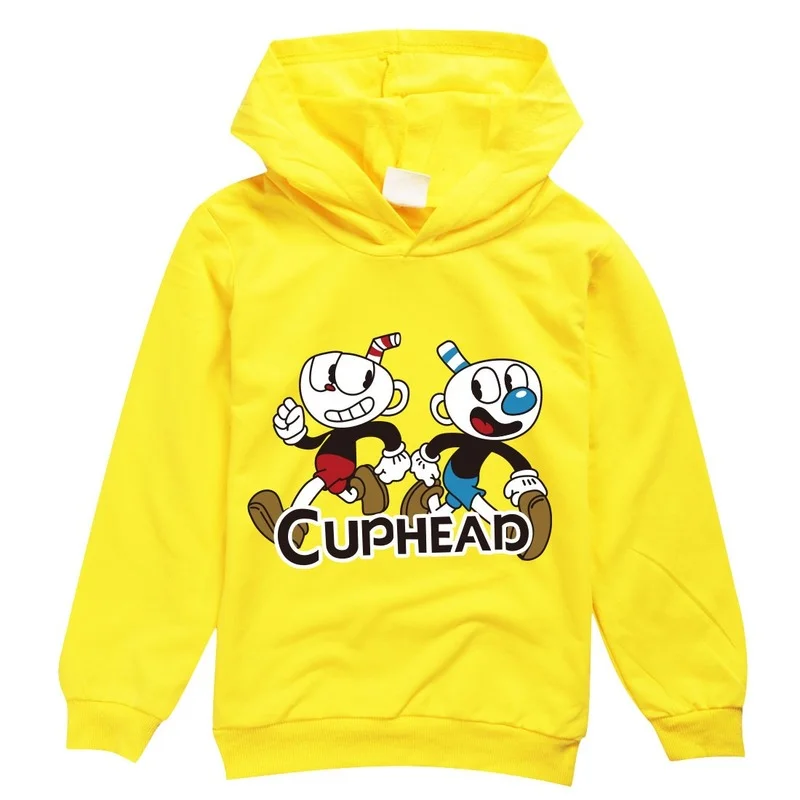 

2021 New Autumn Teens CUPHEAD Kids Clothes Sweatshirt Kids Long Sleeve New Clothing Hoodies Girls Fashion Boys T Shirts Pullover