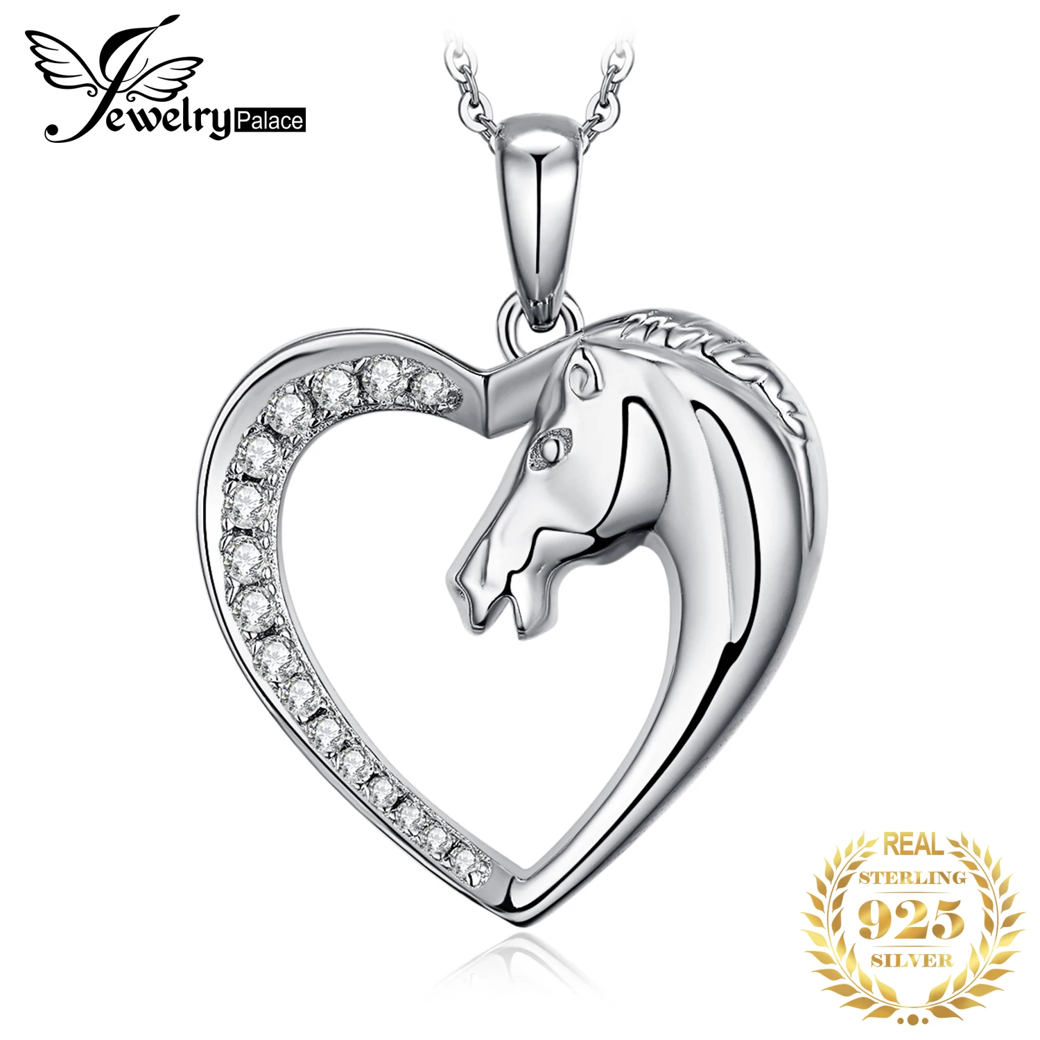 Серебряное ожерелье с подвеской в виде лошади 925 пробы колье массивное для женщин