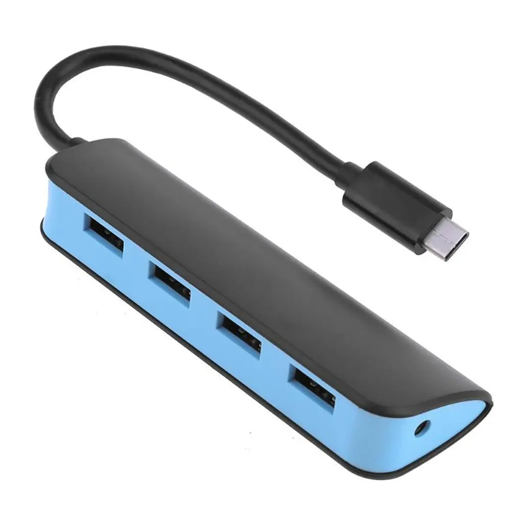 С Светодиодный индикатор usb хаб сплиттер 4 в 1 USB3.1 Тип C Порты с кабелем для ПК