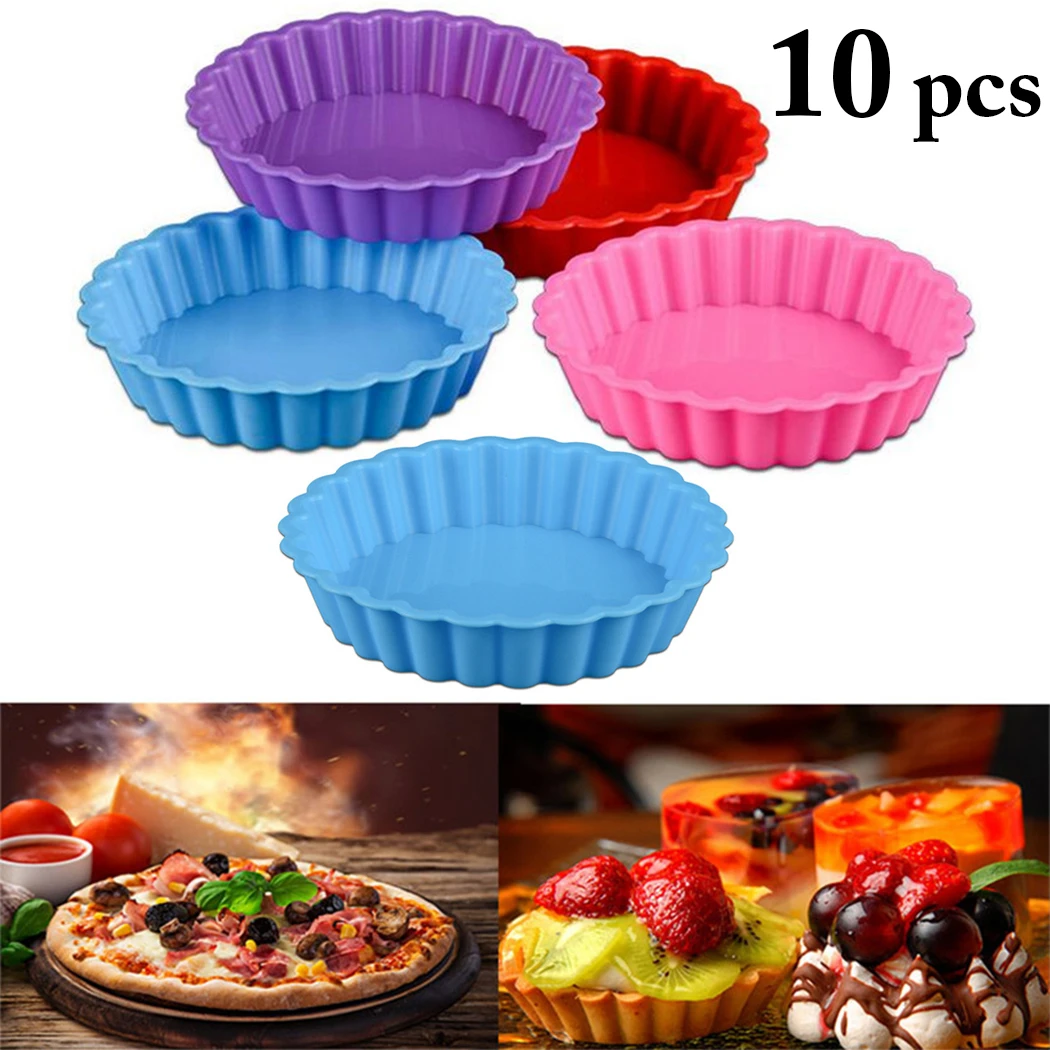 

Silicone Cake Molds Round Silicone Bakeware Pizza Pan Non-Stick Multi-Purpose Baking Tray Cake Mold Bread Mold For Kitchen