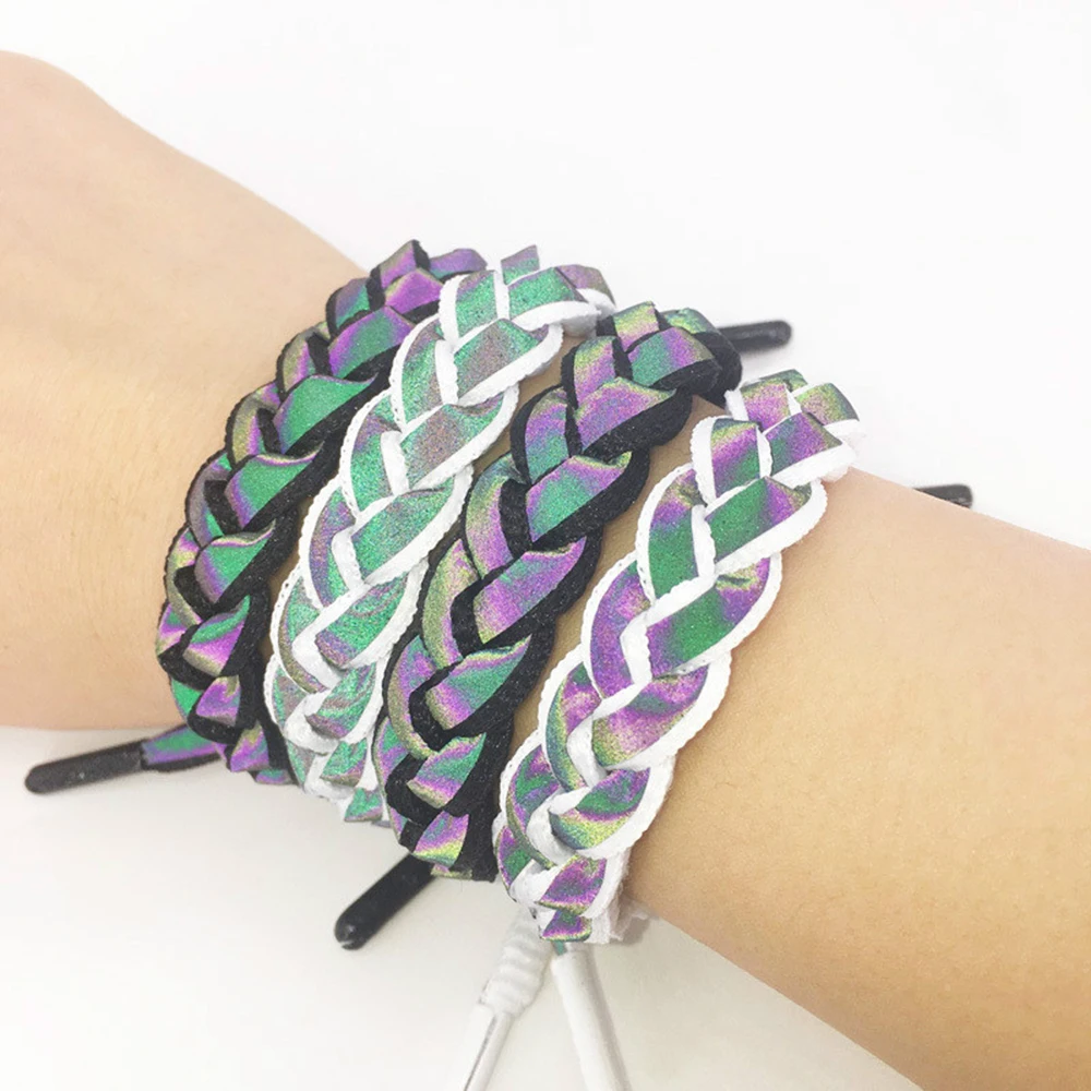 MINCN лев браслет голографическая Радуга светоотражающие шнурки Вязание любящая