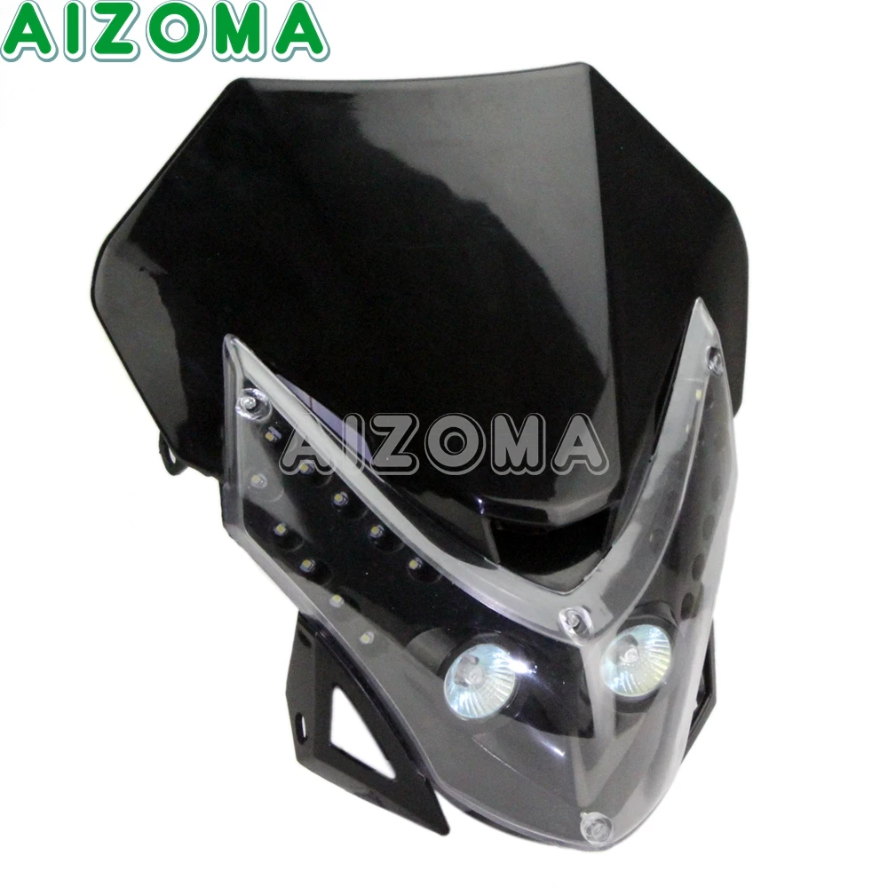 Фонарь для мотоцикла эндуро супермото H4 Головной фонарь маска Suzuki Honda Yamaha Kawasaki BMW |