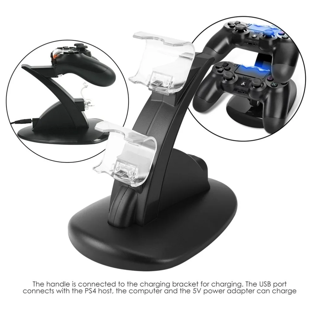 

Зарядная док-станция для контроллеров Sony Playstation 4, PS4 Pro, PS4 Slim, черного и белого цвета, со светодиодной подсветкой