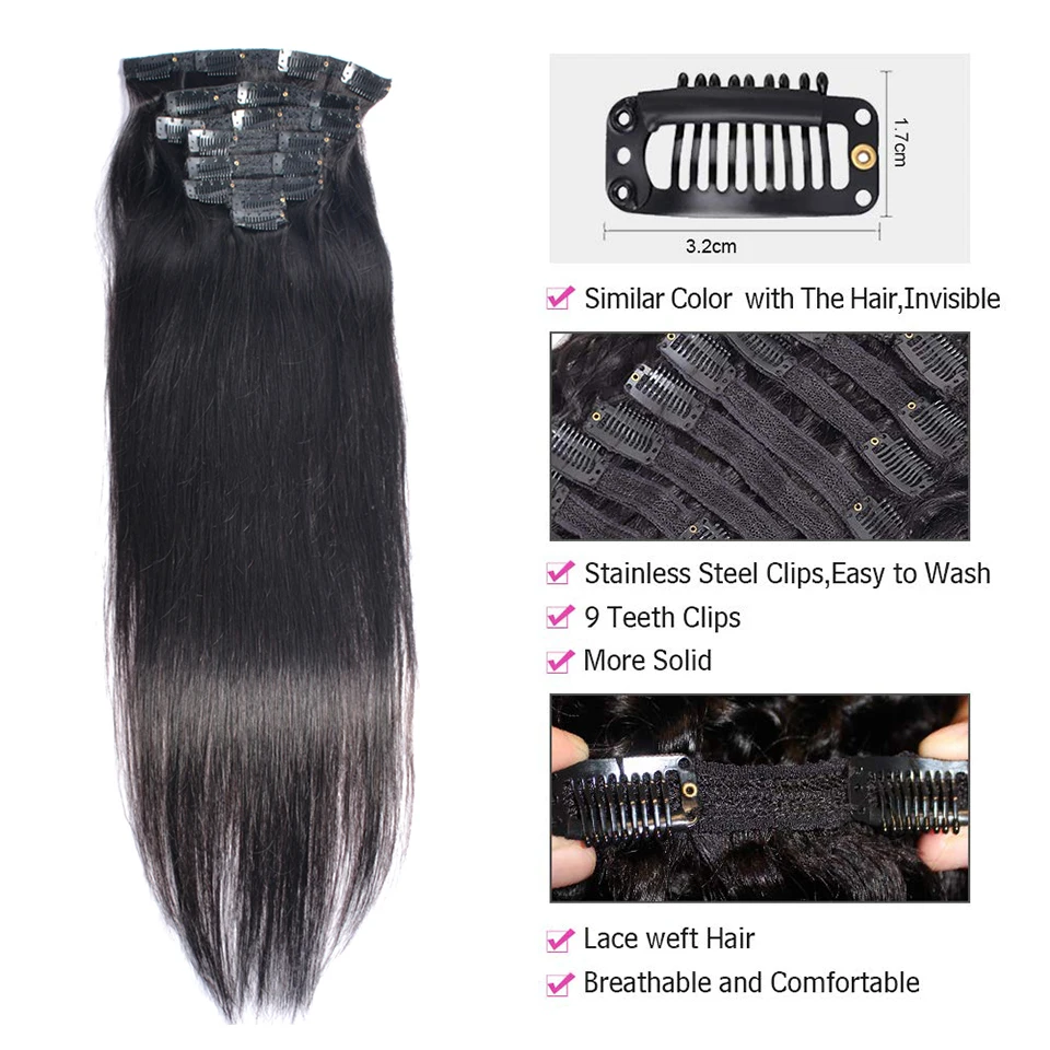 Прямые парики из натуральных волос Remy для черных женщин длинные прямые волосы