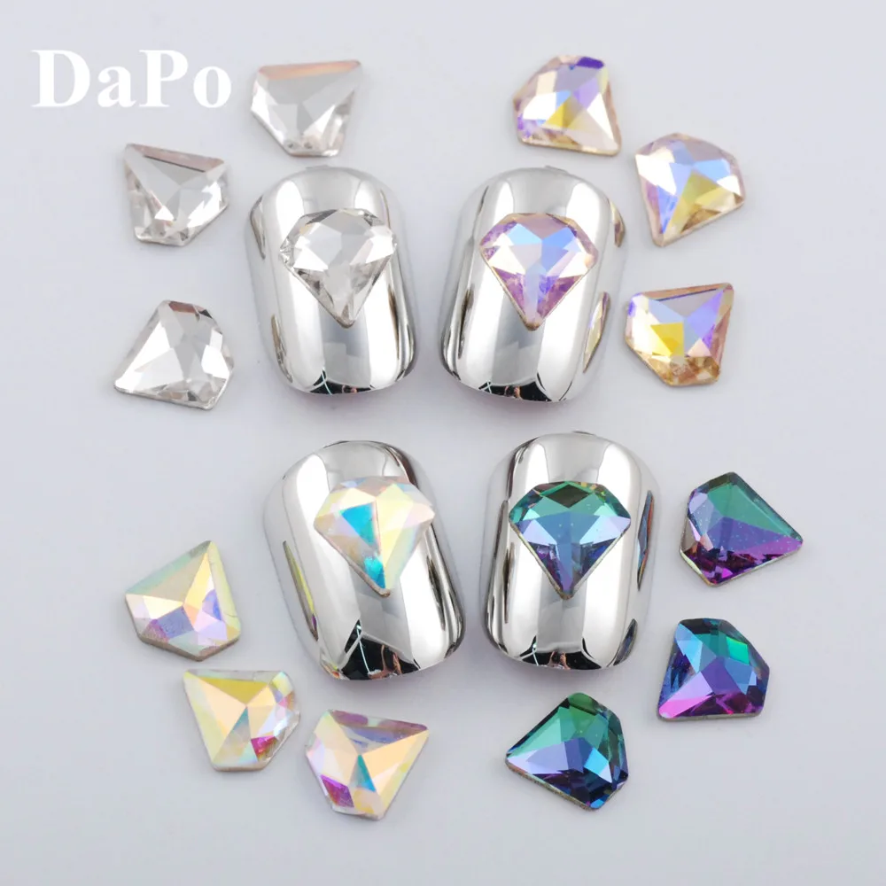 AAAAA 7mm 10pcs/pack Golden Flatback Diamond Rhinestones Crystal AB Super Brilliant Glass Nail DIY Art gems | Дом и сад
